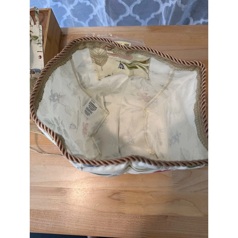 Longaberger Botanical Fields Basket Liner Set Small Serving Sort & Store TV Time
